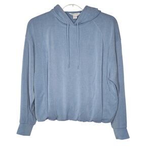 Athleta Seasoft Bubble Hem Hoodie Medium Light Blue